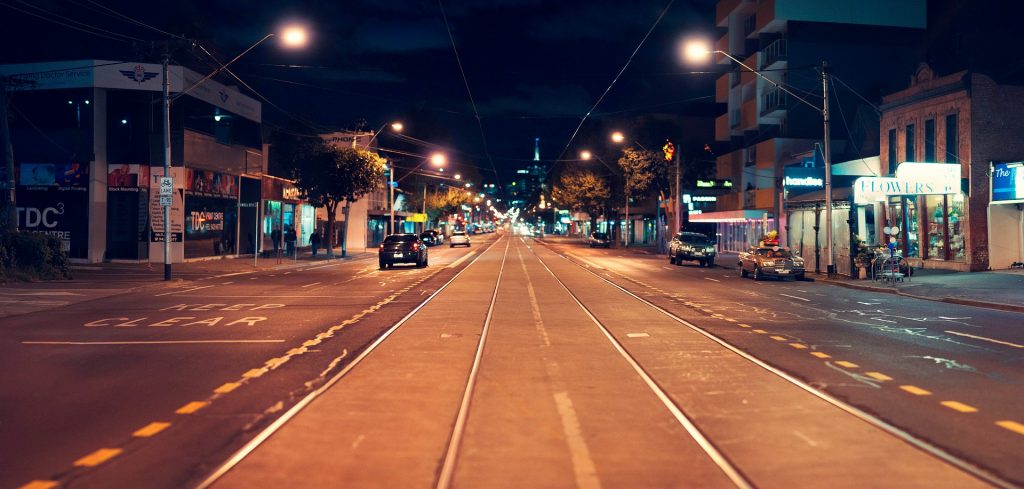 Melbourne Street at night Banner